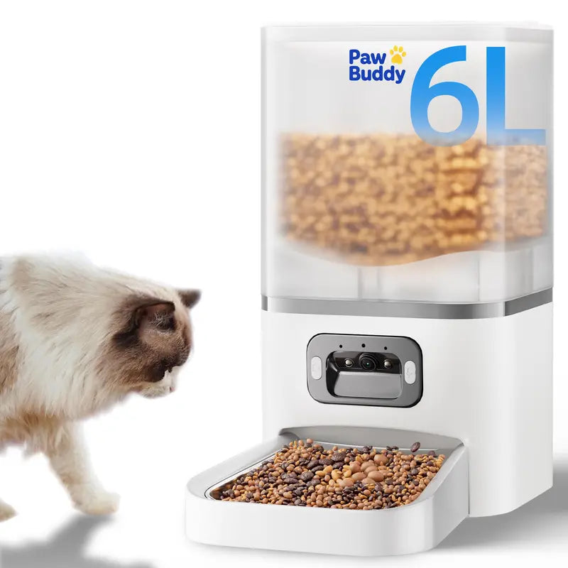 Automatic Cat Feeder | 6L Smart WiFi Food Dispenser | App Control + Bluetooth Setup
